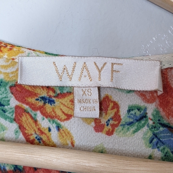 WAYF Olelander Floral High Low Wrap Midi Dress Surplice Cap Sleeve Flowy Size XS - Picture 9 of 15